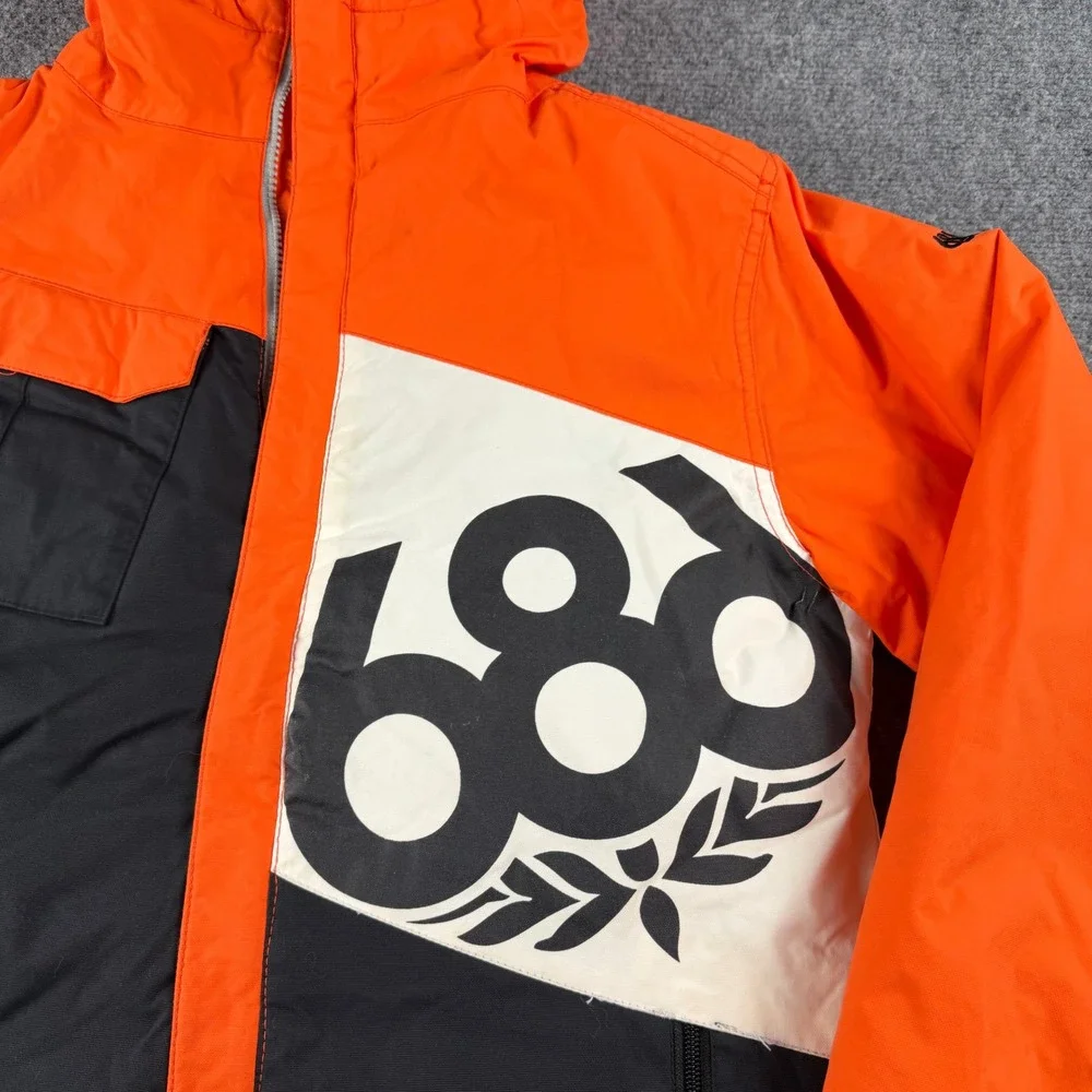686 Mannual Snowboard Jacket Youth L Orange Black Evolution Winter Waterproof